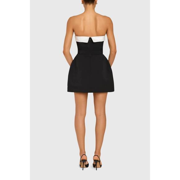 black wool mini dress Xaden Wool Mix Knit Mini Dress / Black | MESHKI main image 1